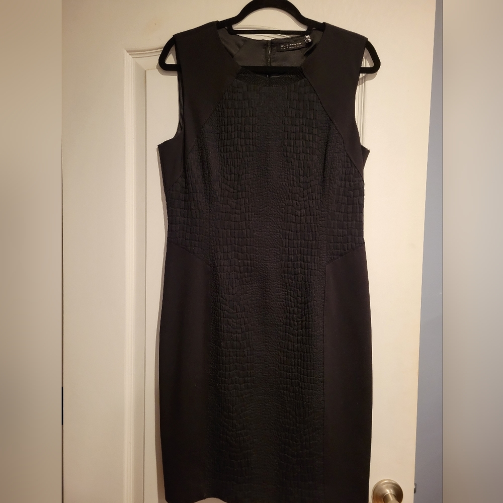 Sleeveless Seamed-Front Short Sheath Dress